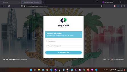 ST-iSchool - Page de connexion parent